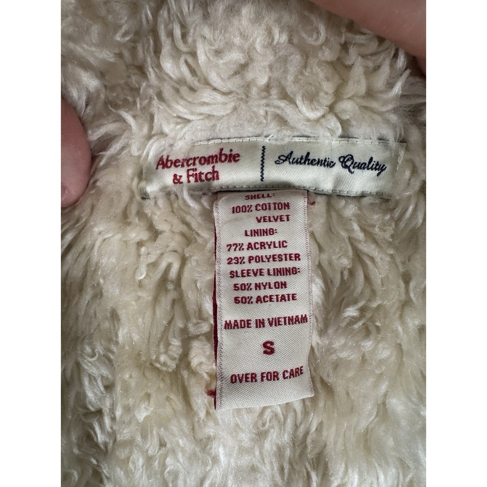 Abercrombie & Fitch Jacket Women Small Brown Sherpa Lined Preppy Y2K Bella‎ Swan - Picture 5 of 9